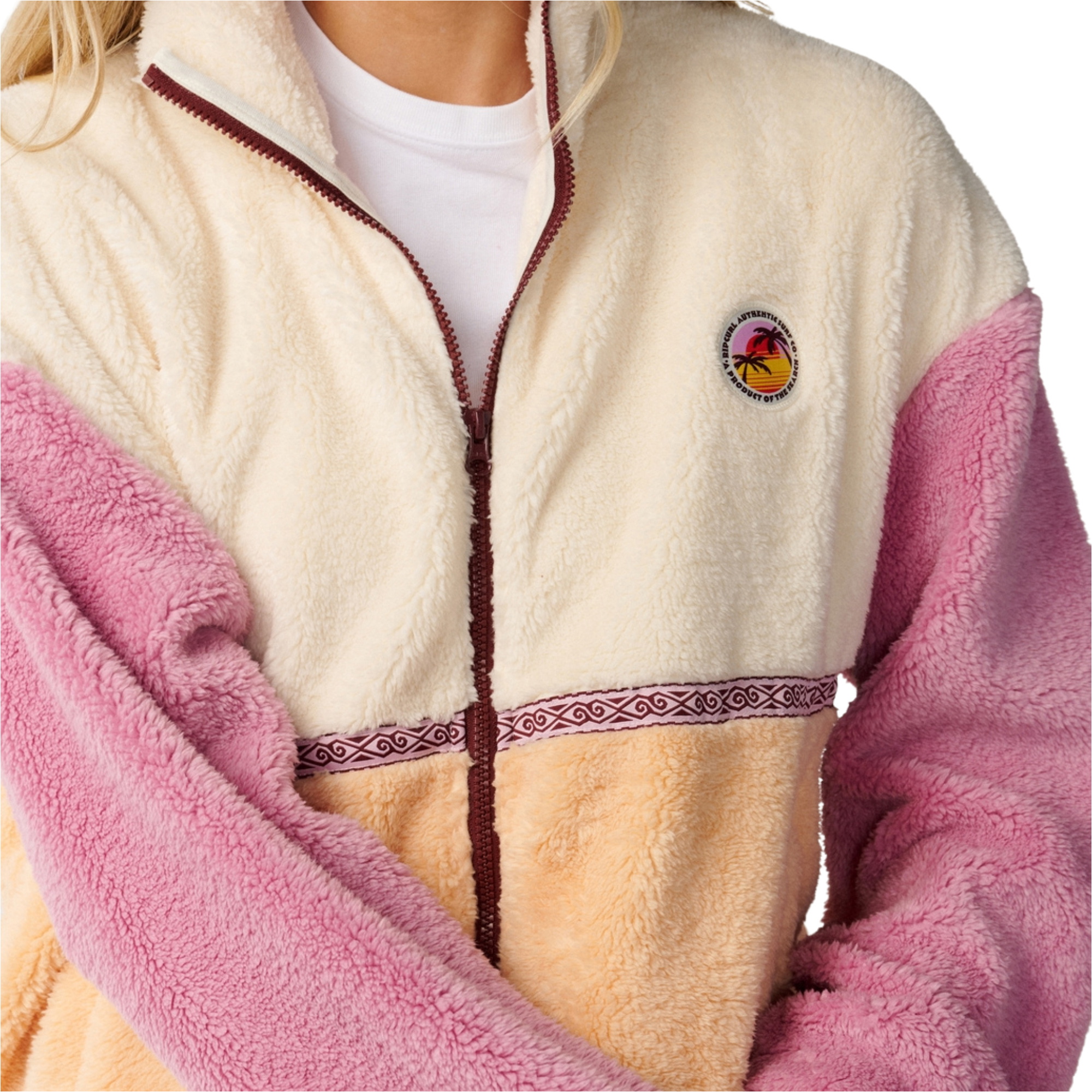 2026 Rip Curl Womens Surf Revival Heritage Polar Zip Thru Fleece 0D6WFL - Shell